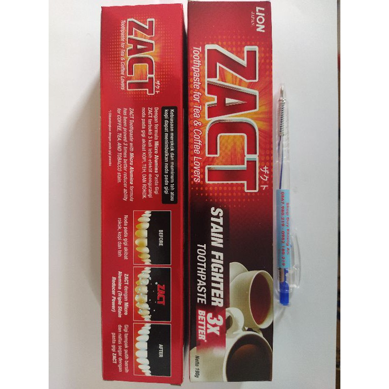 Combo 2 Tuýp kem đánh răng Zact 190g ( Lion )