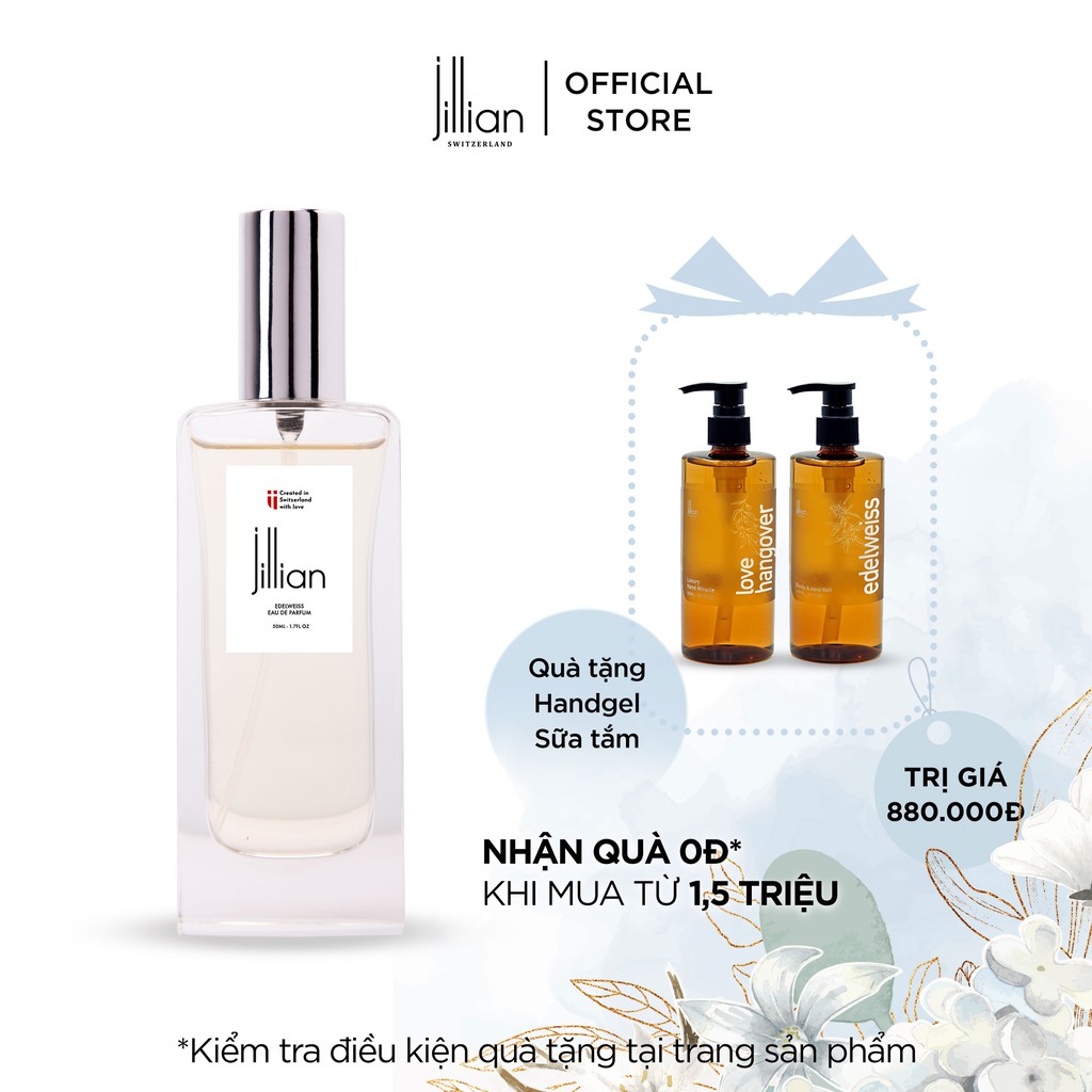 Nước hoa nữ Jillian: Edelweiss (EDP) 50ml hương hoa cỏ lôi cuốn | Thế Giới Skin Care