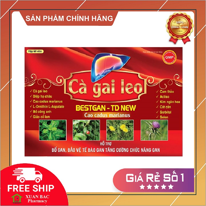 Viên uống bổ gan cà gai leo Bestgan TD New bảo vệ gan hỗ trợ gan nhiễm mỡ, thanh nhiệt giải độc