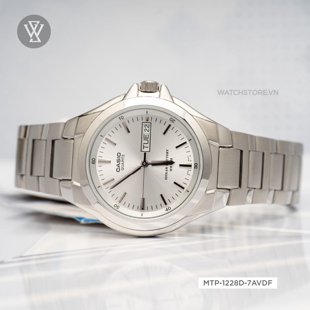 Đồng Hồ Quartz Nam Casio WATCHSTORE MTP-1228D-7A  Thiết Kế Mặt Kính Khoáng 40mm, Dây Kim Loại Và Vỏ Thép Không Gỉ