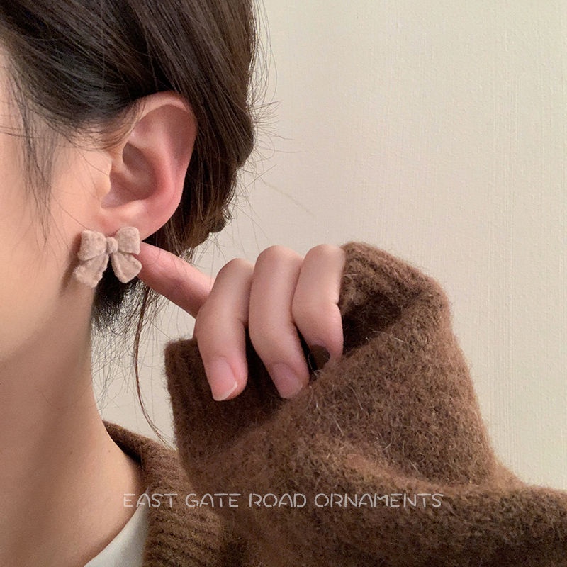 Bông Tai Hình Nơ Bằng Nhung Thời Trang Thu Đông Mới 2022 Cho Nữ