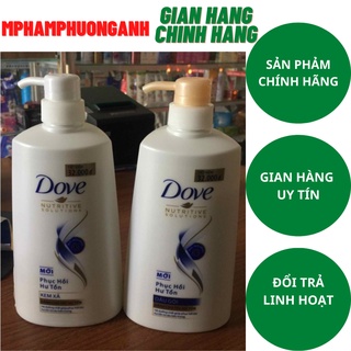 Combo Phục hồi hư tổn Dove dầu gội 650g và Kem xả 620g
