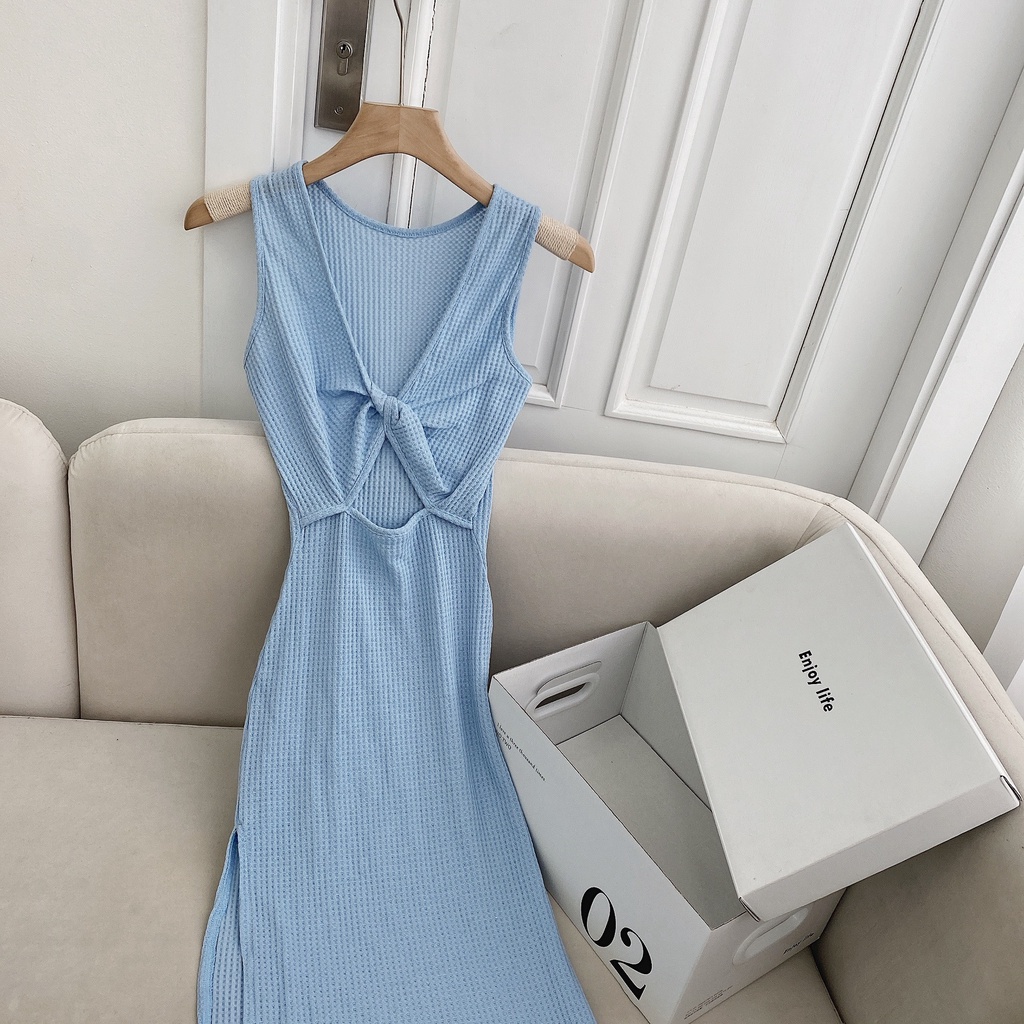 Đầm midi xoắn lưng (+hình thật trên sàn) | BigBuy360 - bigbuy360.vn
