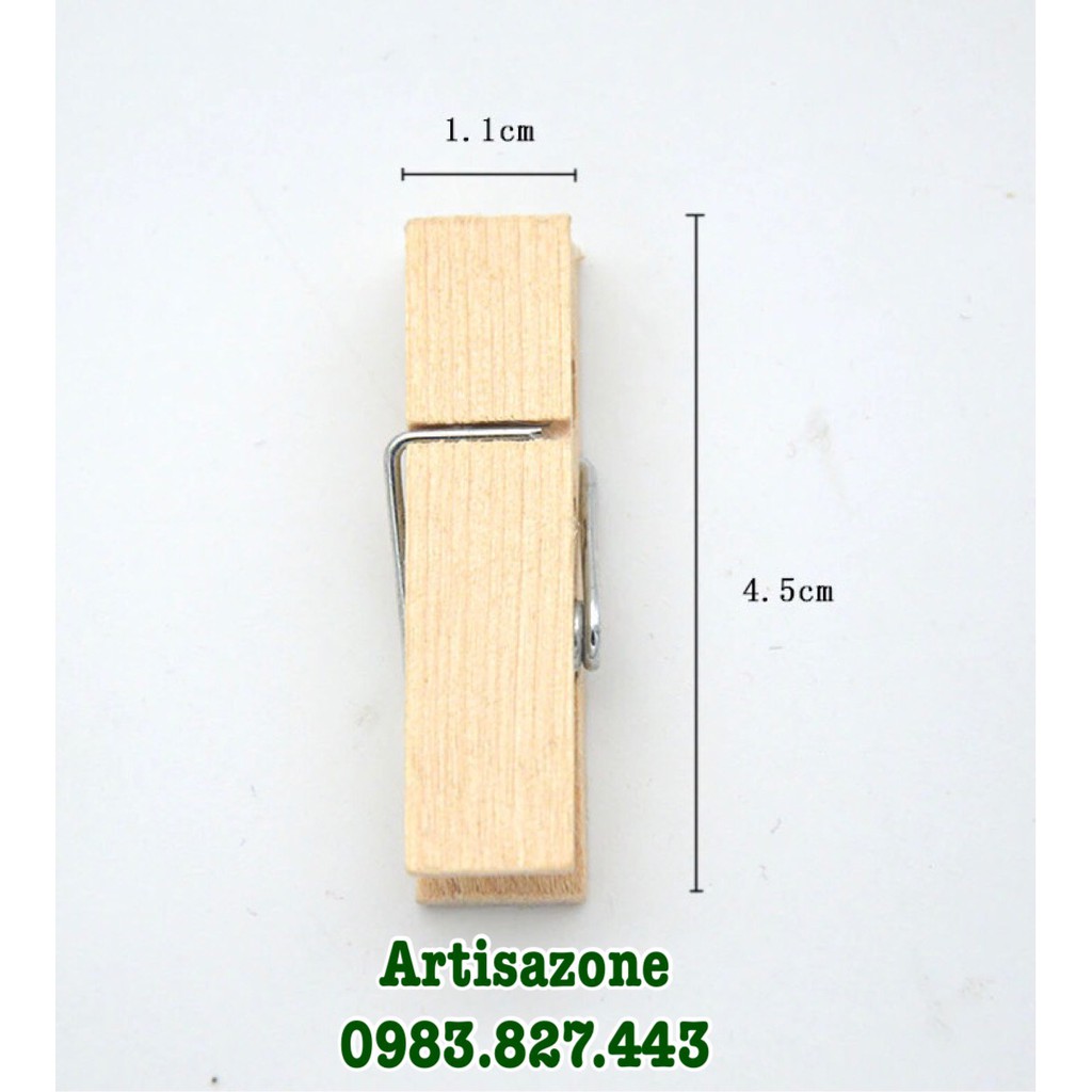 Kẹp gỗ trơn handmade, size trung, đại - Đọc kỹ mô tả sản phẩm