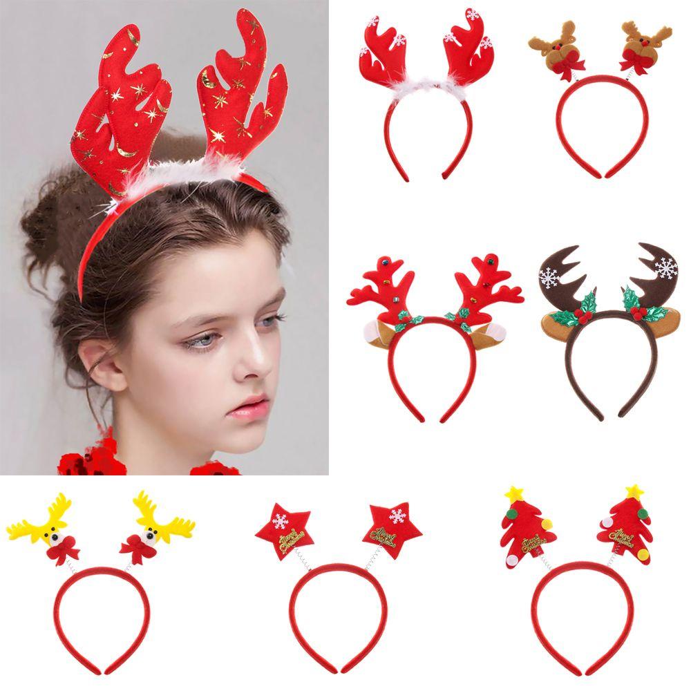 Băng Đô Cài Tóc Hình Sừng Hươu Hoạt Hình Dễ Thương Trang Trí Tiệc Giáng Sinh
