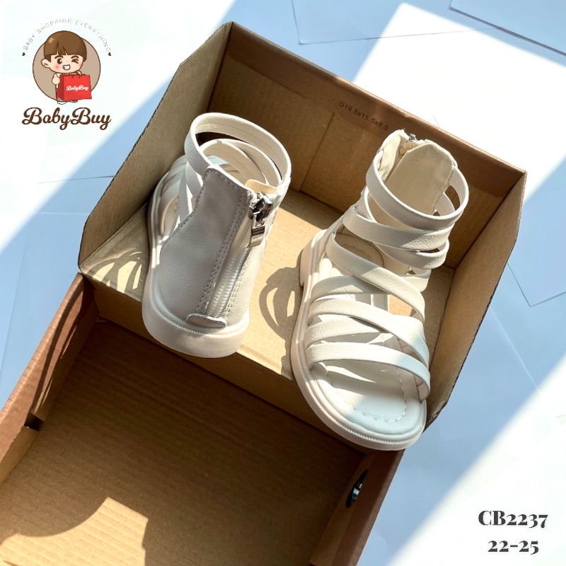 SANDAL CHIẾN BINH  CHO BÉ GÁI , DÉP SANDAL CAO CỔ BÉ GÁI MÀU TRẮNG KEM CHẤT DA MỀM ĐẸP
