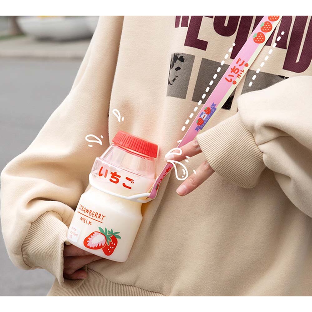 Bình Nước Nhựa Hình Chai Yakult 480Ml Nhỏ Gọn Nhiều Màu Sắc Thời Trang Dành Cho Nam Và Nữ