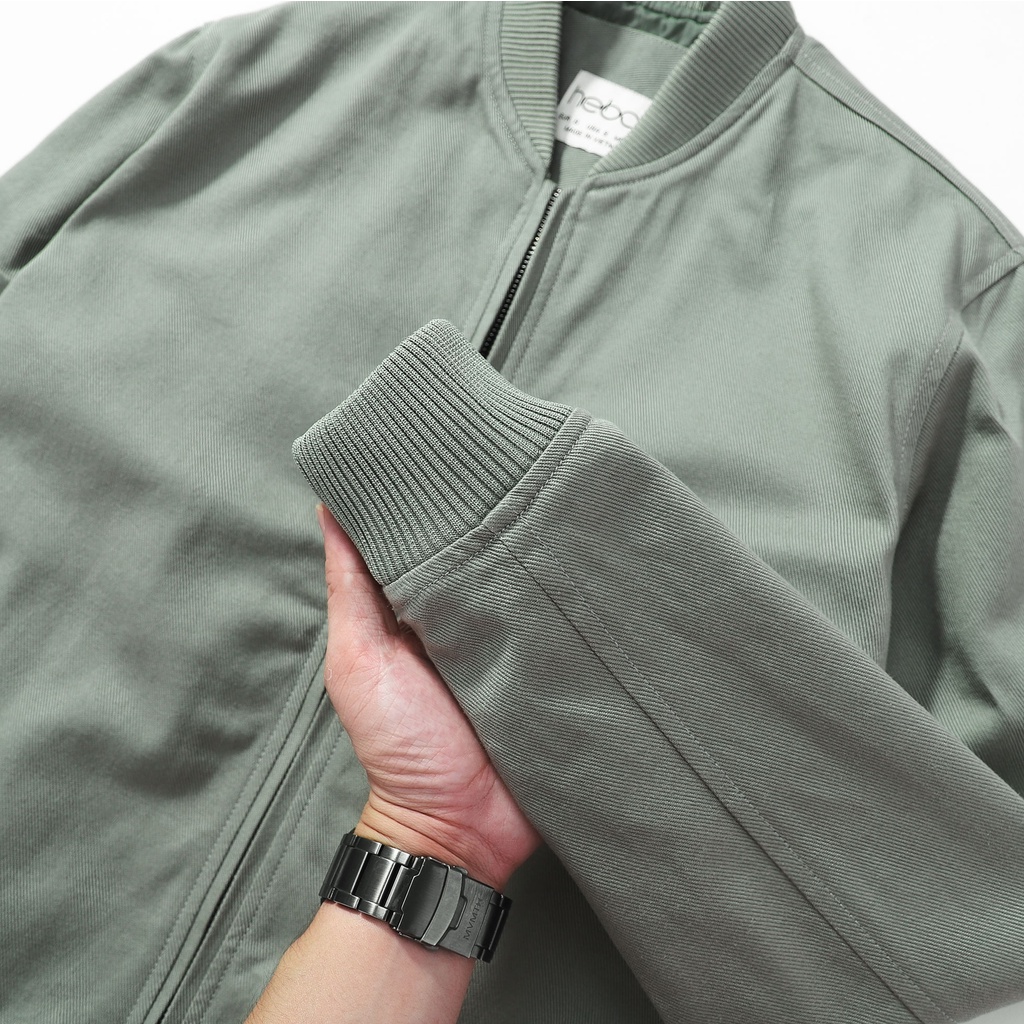 Áo khoác bóng chày nam HEBOZ chất vải kaki Bomber  3 màu basic - 00001049