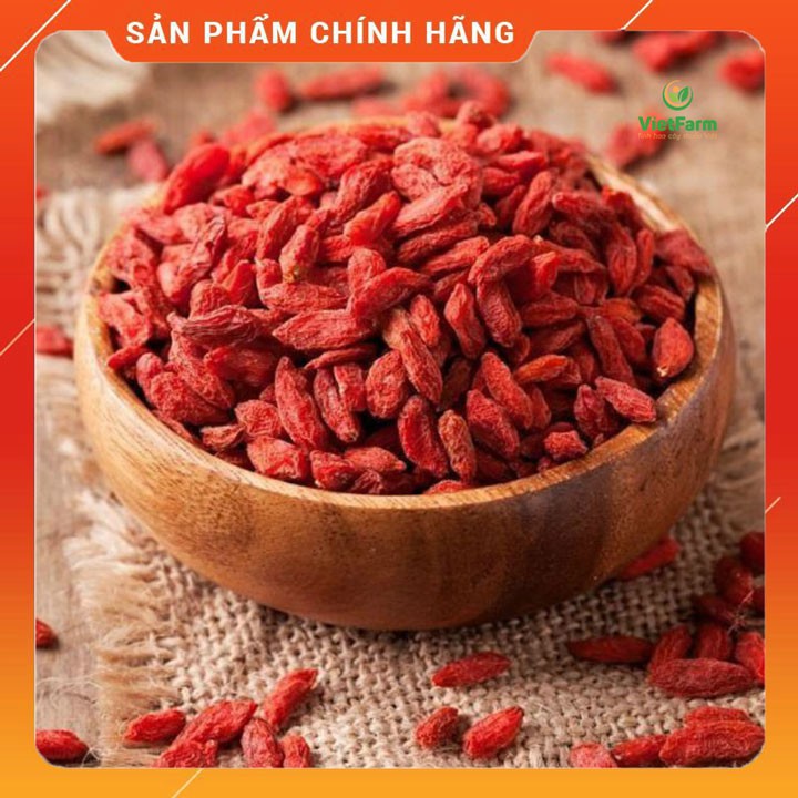 [Chính Hãng] Quả Kỷ Tử (Câu Kỷ Tử) Organic Vietfarm Cao Cấp Khô Đỏ, Đều Hạt Dùng Pha Trà, Ngâm Rượu, Làm Thuốc, Gia Vị