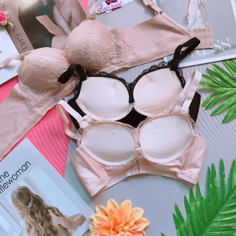 Áo lót đẹp, áo ngực nâng ngực ren đệm dày 8139 có video thật Shop tự quay ạ