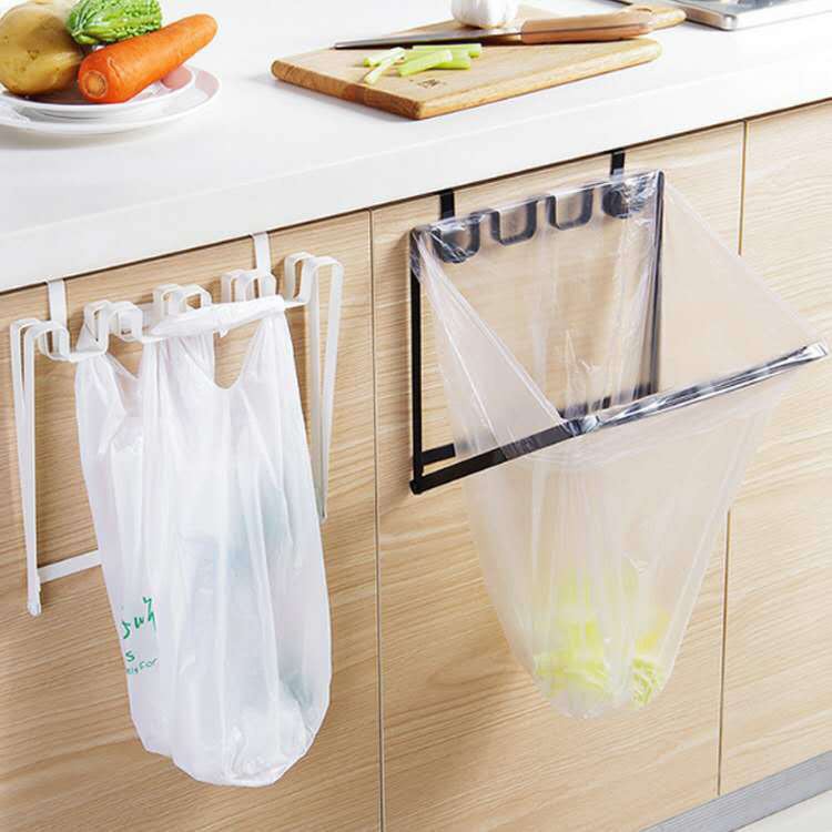 Giá treo túi nilong đựng rác gắn cửa tủ bếp xếp gọn thông minh