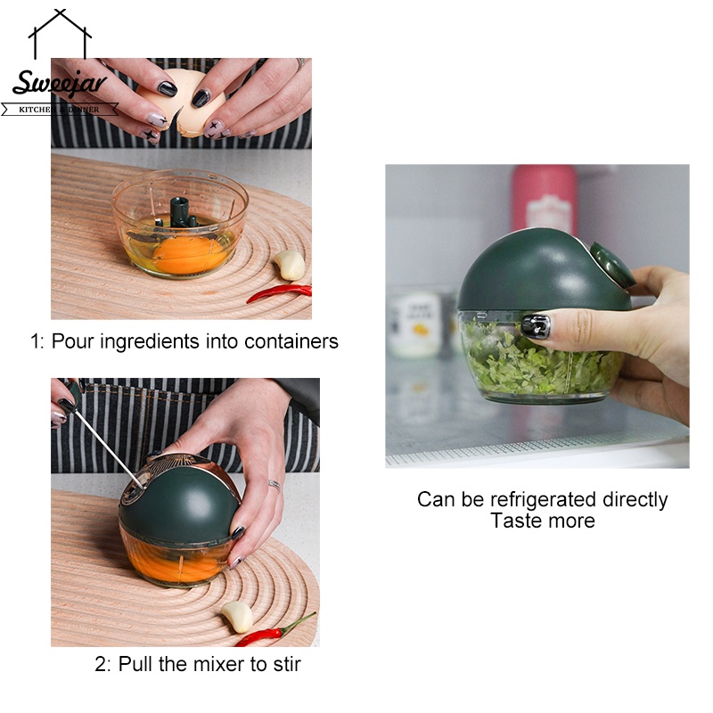 Sweejar Dụng cụ xay tỏi/hạt/hành thủ công đa năng chuyên nghiệp