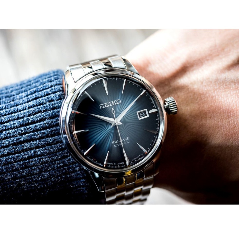 Đồng hồ nam chính hãng Seiko Presagge Cocktail SRPB41J1 -Máy cơ - Kính cong Hardlex - Made in Japan.