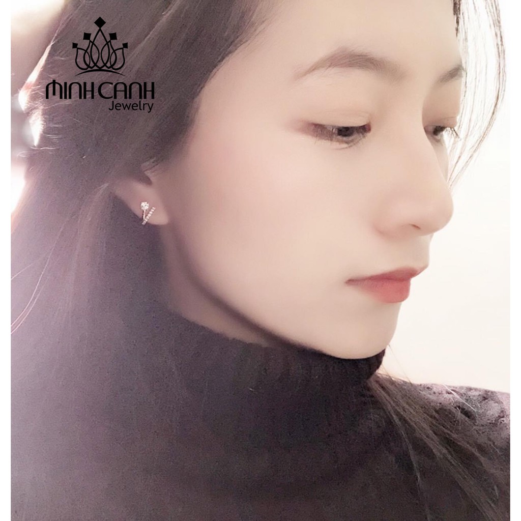 Bông Tai Bạc Nhánh Đính Đá Cá Tính - Minh Canh Jewelry