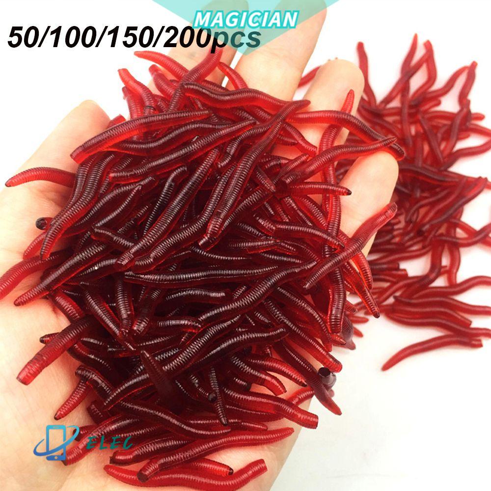 Bộ 50-200 Mồi Giun Mềm Câu Cá 2cm/4cm