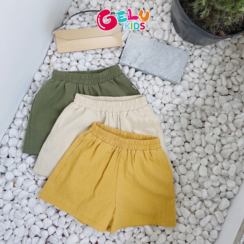 Quần áo cho bé, Set sơ mi kiểu cổ vest mix quần đùi GELU KIDS phong cách Hàn Quốc chất liệu thô mềm - SBU001 S