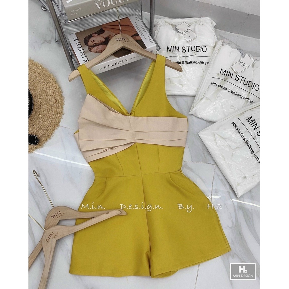 Jumpsuit Nữ Xinh ⚡𝙎𝙄𝙀̂𝙐 𝙎𝘼𝙇𝙀⚡ Jum Đùi 2 Dây Kết Nơ Ngực Thời Trang Dành Cho Nữ - 65171