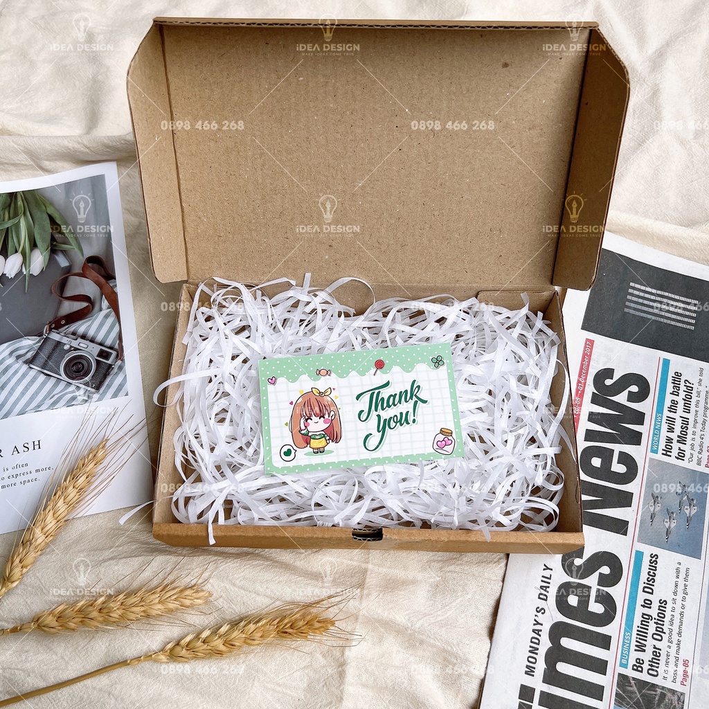 Card Cám Ơn, Thank You Card, Thiệp Cảm Ơn - Size 9x5,4cm - COLOR GIRL - Hình Cô Gái Dễ Thương 4 Màu