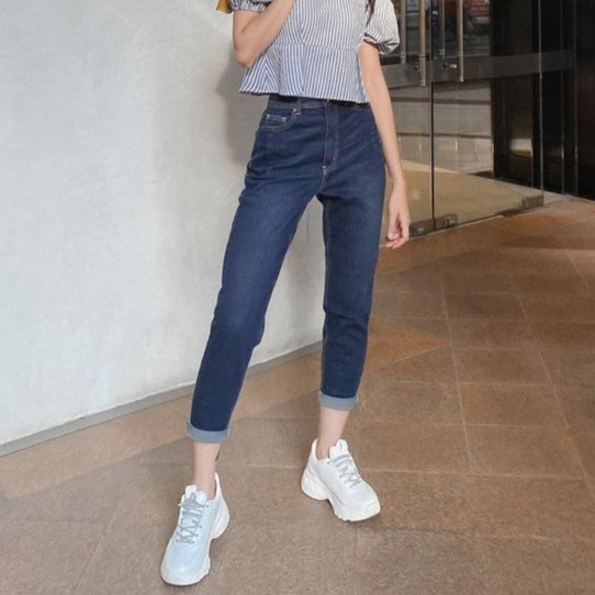 Quần jean ống thụng thời trang (Xanh đậm/nhạt) - GF03