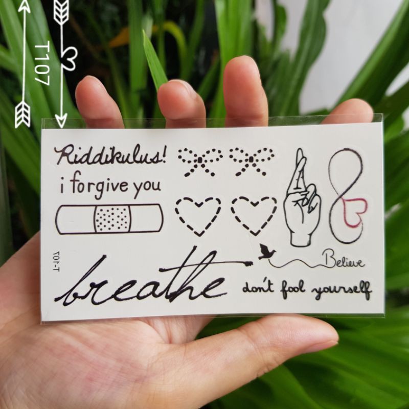 Hình xăm tatoo cao cấp trái tim t107. Xăm dán tatoo mini tạm thời, size &lt;10x6cm