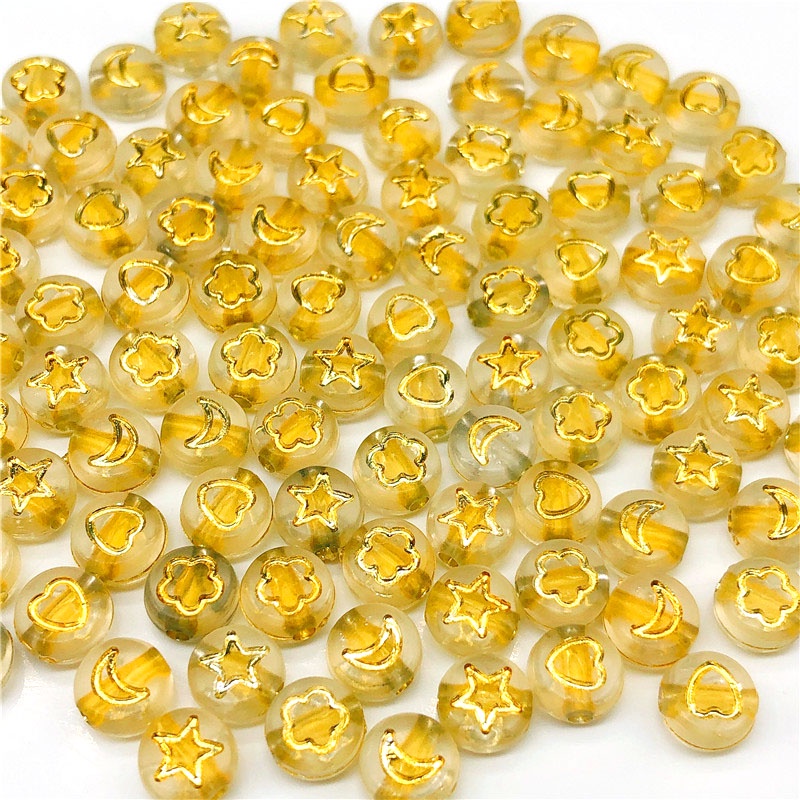 100 hạt nhựa Acrylic 6mm hình chữ cái