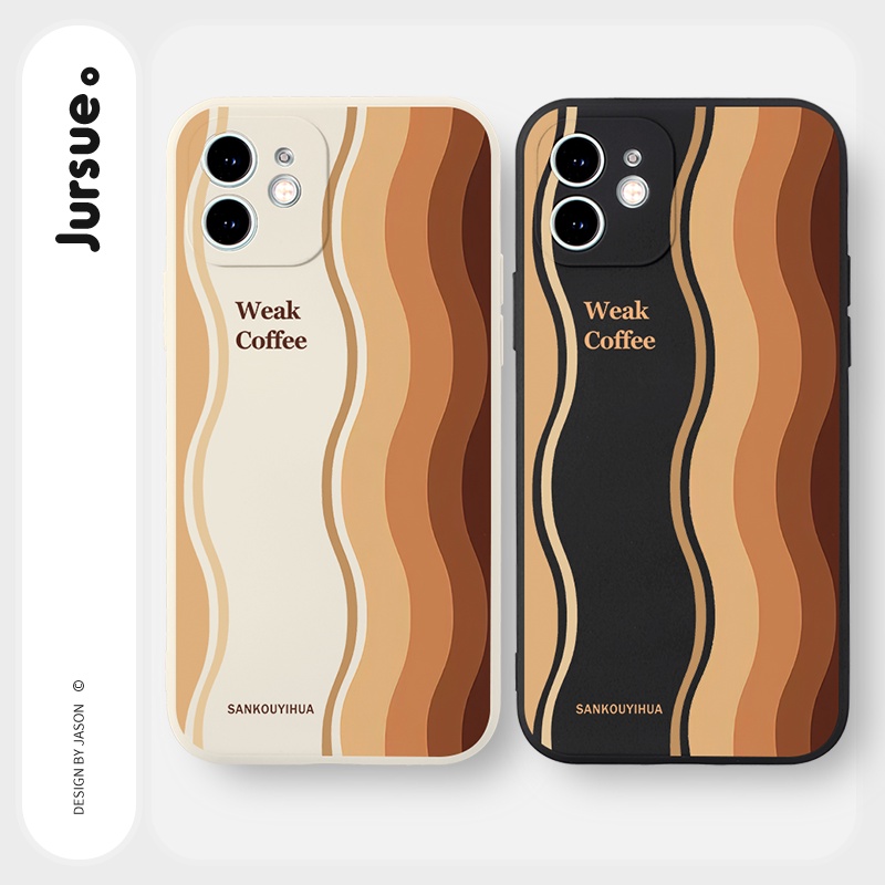 Ốp lưng JURSUE mềm viền vuông hình độc lạ đen Cho iPhone 14 13 12 11 Pro Max SE 2020 X XR XS 8 7 ip 6S 6 Plus Y2202