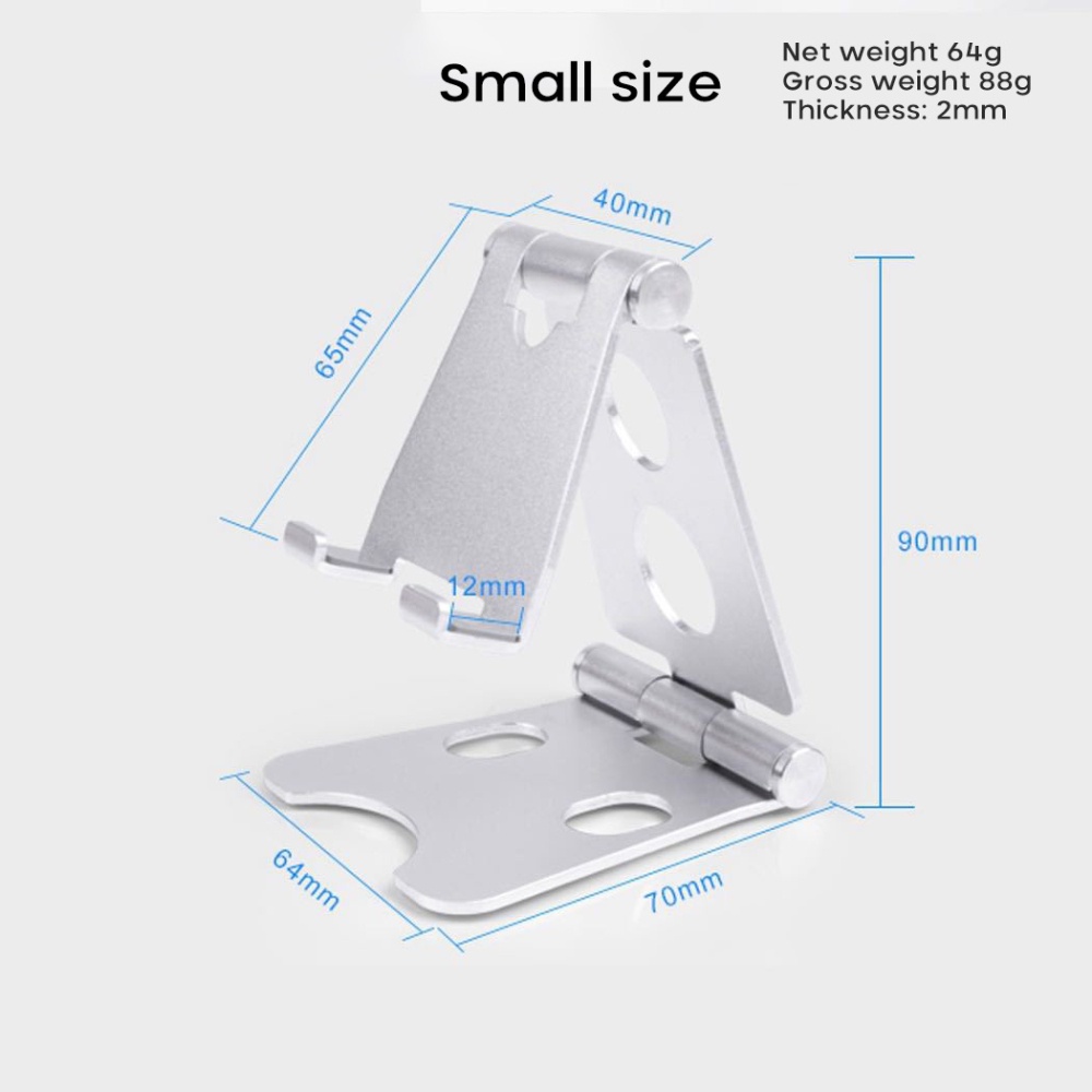 Giá đỡ điện thoại/máy tính bảng bằng kim loại để bàn có thể gập lại cho iPhone iPad