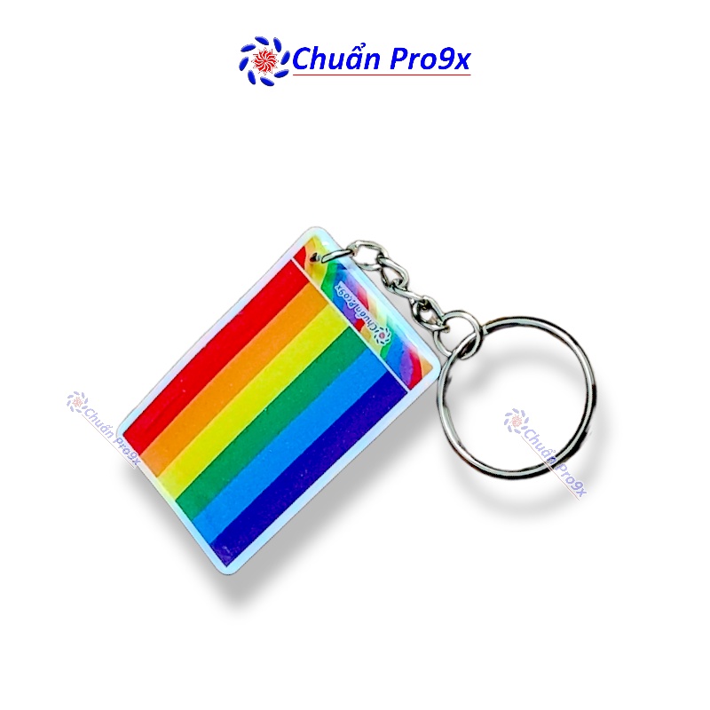 Móc khóa LGBT lục sắc logo Chuanpro9x MKCN293