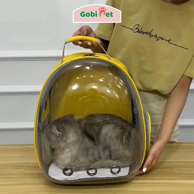 Ba lô phi hành gia nhựa trong suốt có lỗ thoáng khí cho chó mèo thú cưng - Gobi Pet