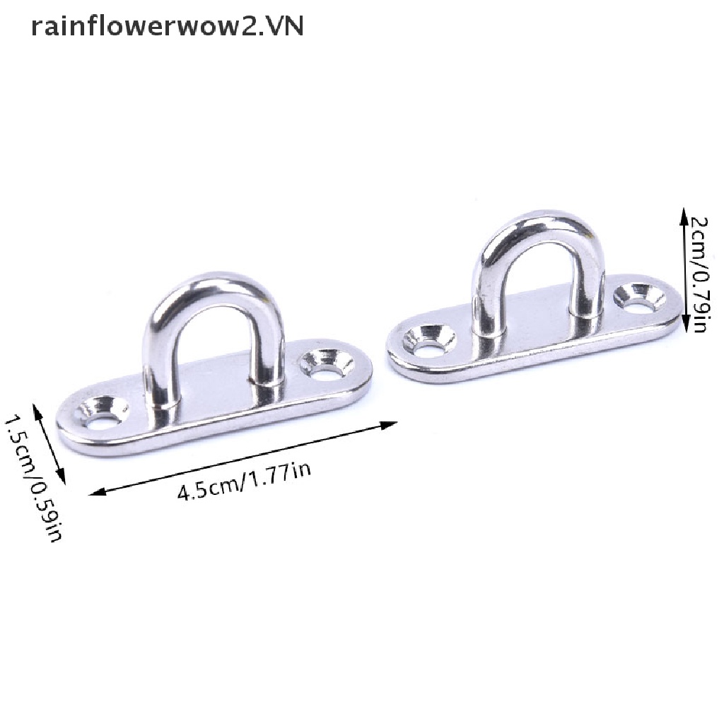 【Ready Stock】 4 Pcs Stainless Steel Oblong Pad Eye Plate Staple Ring Hook Loop U-Shaped Design （H）