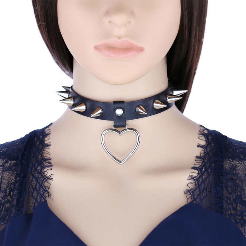 Vòng Cổ Choker Da Pu Phong Cách Gothic Punk Có Thể Điều Chỉnh Cho Nam Và Nữ