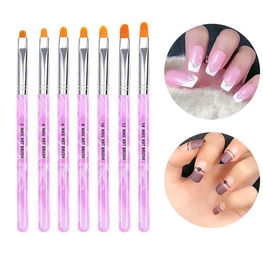 Set 7 Bút Trang Trí Móng Tay 3D Dạng Dây Kéo Chuyên Dụng Cho Nối Dài Gel UV