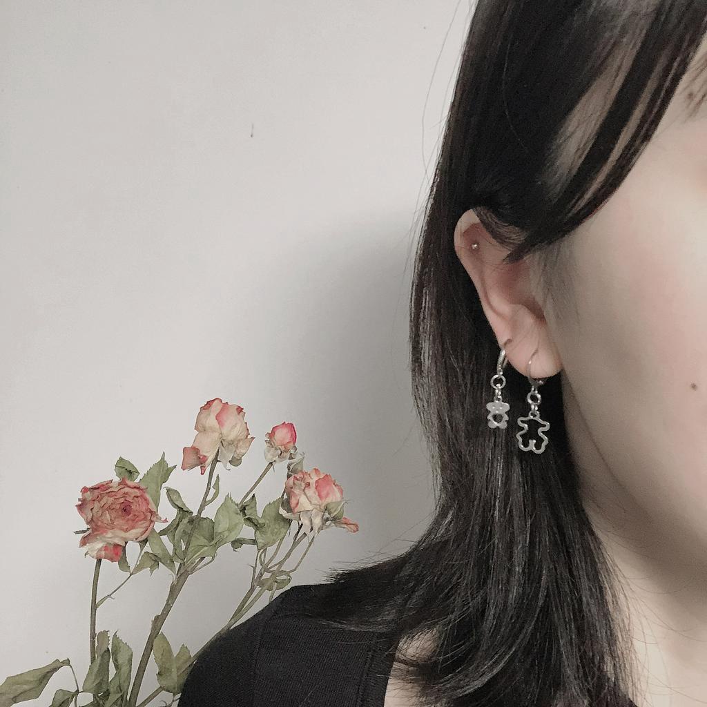 Khuyên Tai Hình Gấu Phong Cách Hip Hop Đơn Giản Dễ Phối Đồ 19551