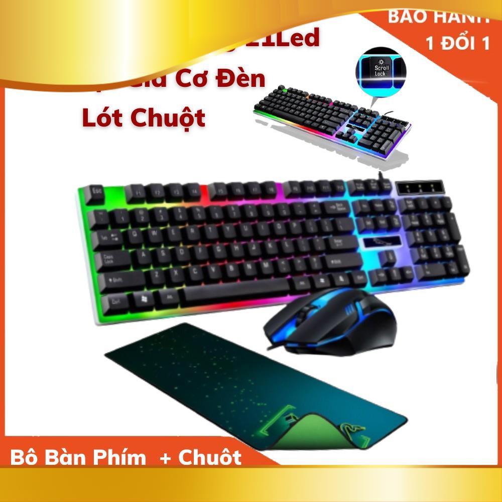 Bộ Bàn Phím GAMING G21 + Chuột + Lót Chuột Bàn Phím LED Giả Cơ G21 Led 7 Màu