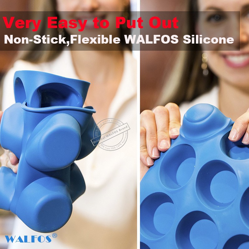 Khuôn silicone Walfos để làm bánh cupcake 100% chống dính