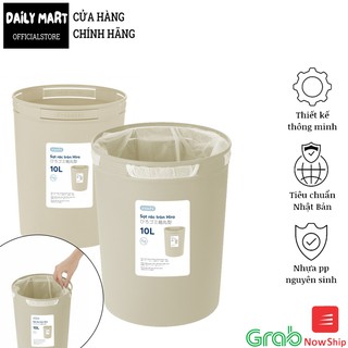 [3 Size] SỌT RÁC, Thùng Đựng Rác, Giỏ Đựng Rác Văn Phòng, Nhà Bếp DẠNG TRÒN Có Mắc Cài Túi Rác HIRO Inochi