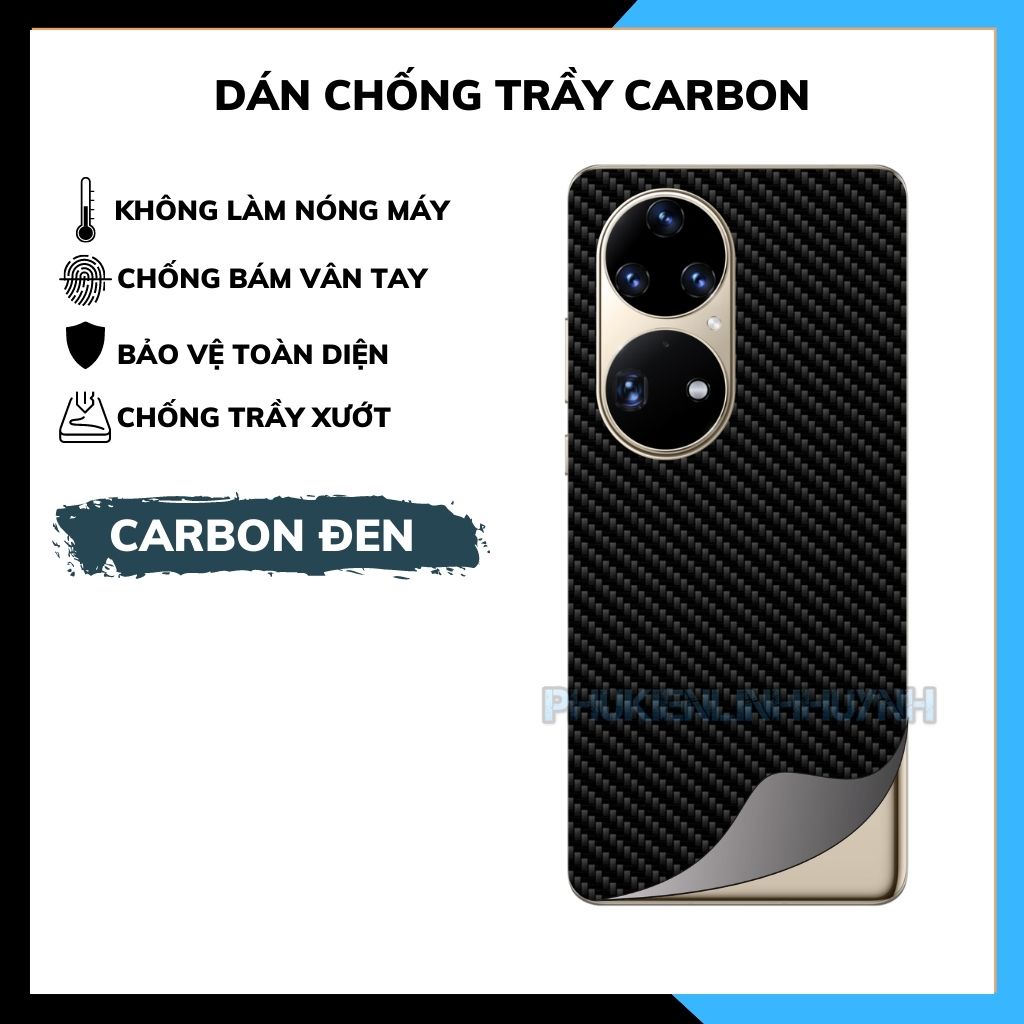 Huawei P50 Pro_Dán Film Carbon mặt lưng chống trầy, không bám vân tay