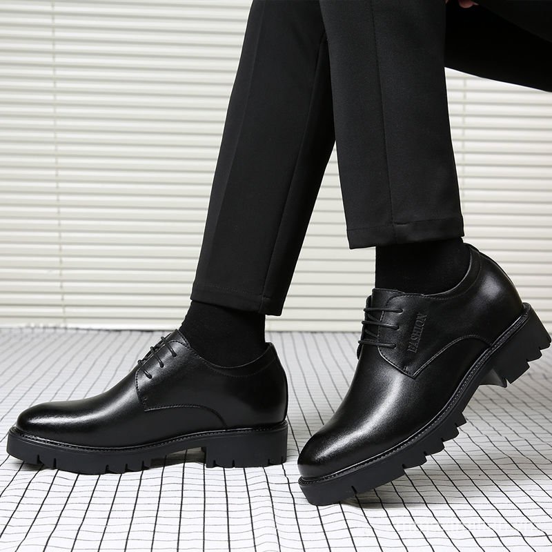 Giày da bò đế độn 8cm tăng chiều cao 10cm cho nam