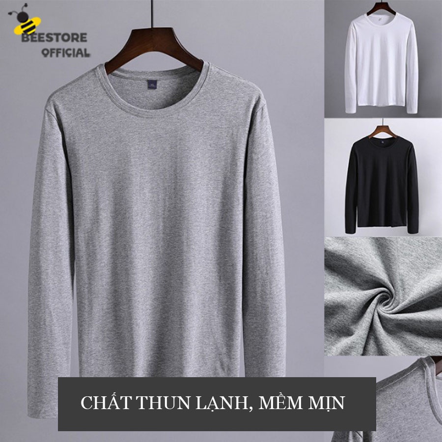Áo Thun Nam Giữ Nhiệt Dáng Ôm Dài Tay Cổ Tròn Mặc Thu Đông Chất Thun Lạnh Co Giãn 4 Chiều Giữ Ấm Cực Tốt