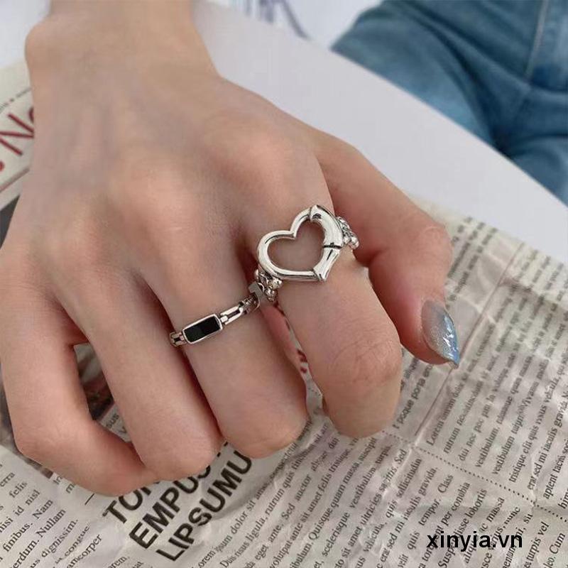 Nhẫn hở hình trái tim thời trang