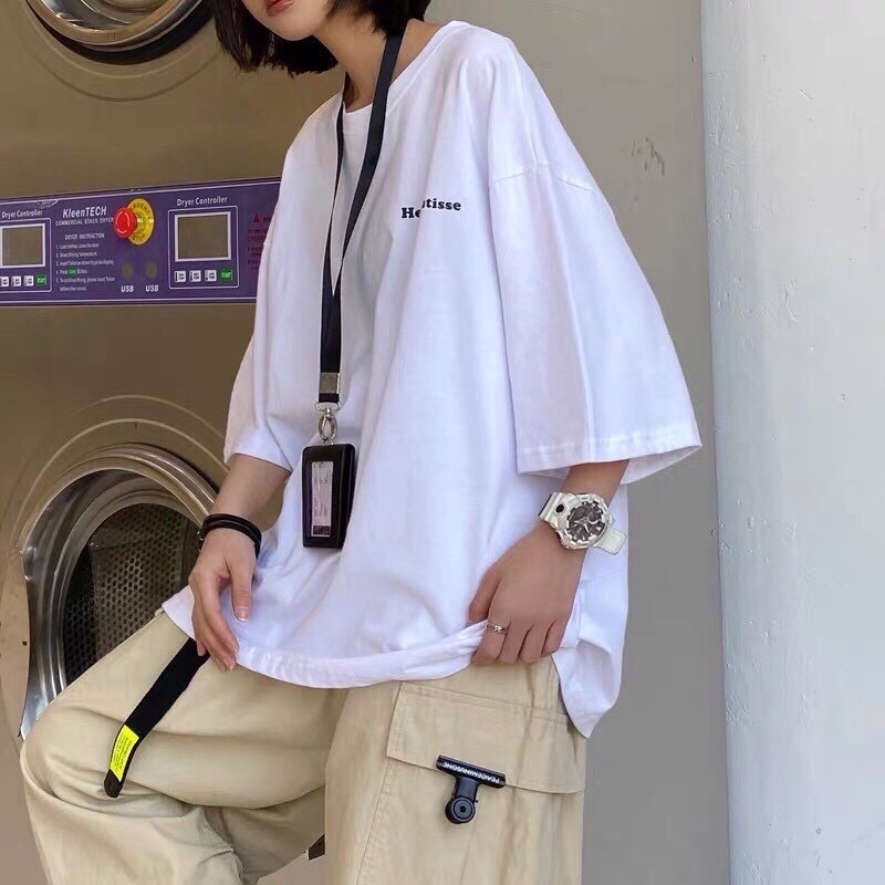 Áo Thun Tay Lỡ Unisex HENRI màu ĐEN/TRẮNG ❤️ FREESHIP ❤️ Áo phông Nam Nữ form Rộng