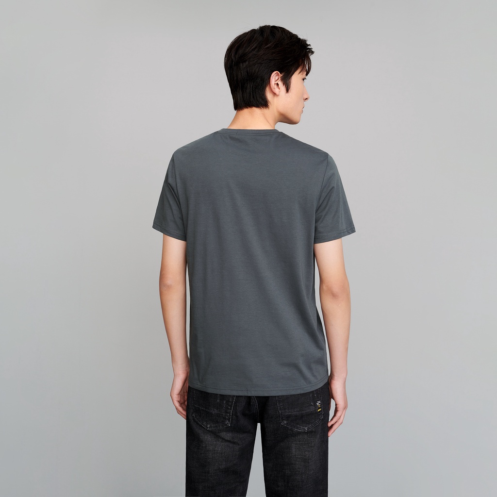 HLA - Áo Thun Nam Ngắn Tay Bee and Letter Embroidered Short Sleeve T-shirt