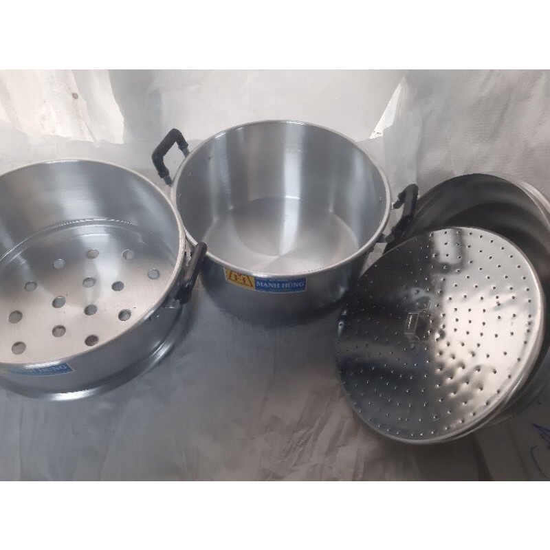 Chõ nhôm hấp xôi Mạnh Hùng đủ size 20,22,24,28,28,30,32,chõ đồ xôi hấp bánh ,chõ nhôm bóng sáng hàng dày dặn