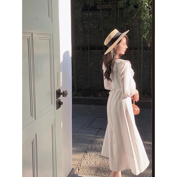 (Có BigSize) Đầm Váy Maxi Bèo Cổ Tay Dài