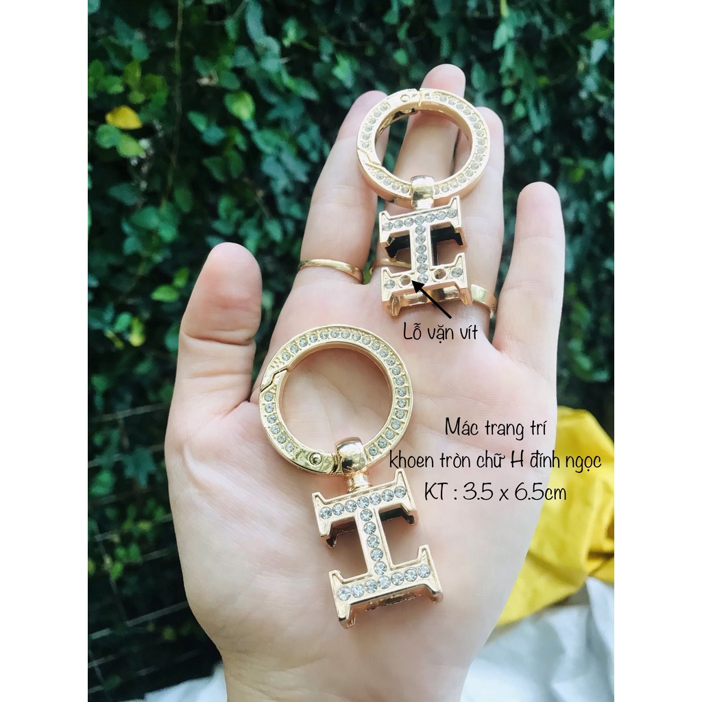 Phụ kiện trang trí túi, mác trang trí kim loại, dễ lắp, hàng bền đẹp, nước xi bóng mịn