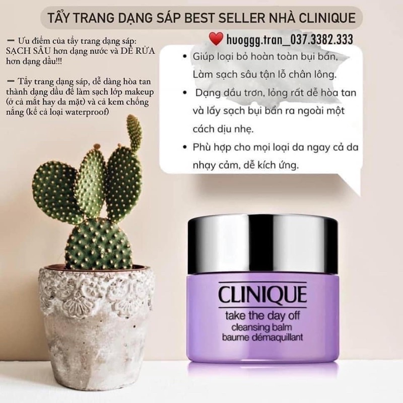 Clinique Kem Tẩy Trang Take The Day Off Cleansing Balm 15ml Fullbox