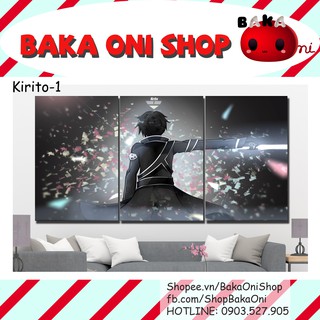 Tranh Canvas Anime bộ 3 tấm Sword Art Online - Kirito-kun