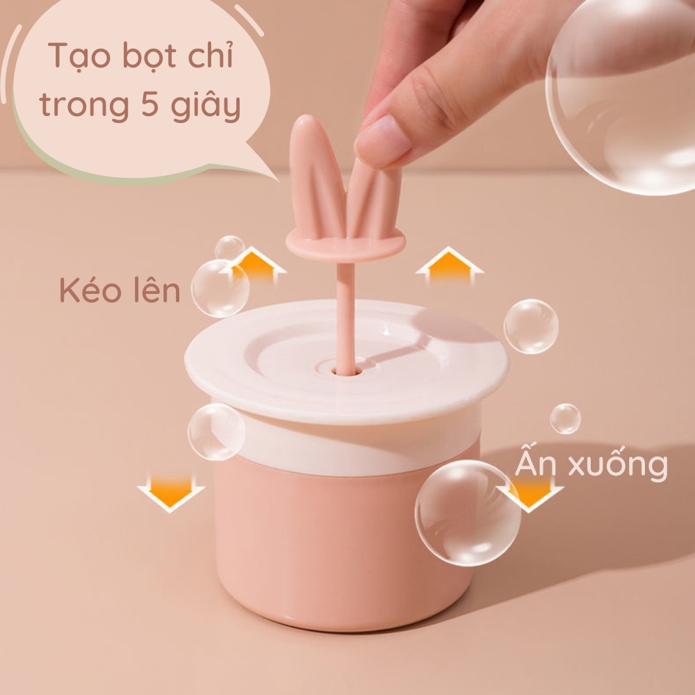 Cốc tạo bọt sữa rửa mặt tại nhà hình tai thỏ hộp tạo bọt xà phòng tiện dụng