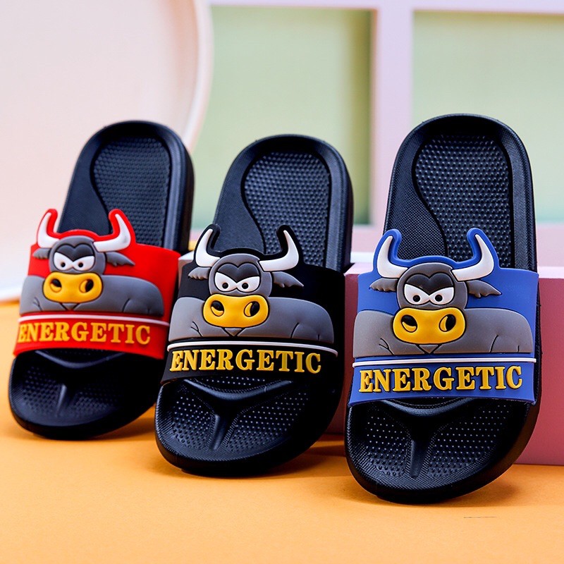 Dép quai ngang hình bò sữa cho bé trai 3-7 tuổi