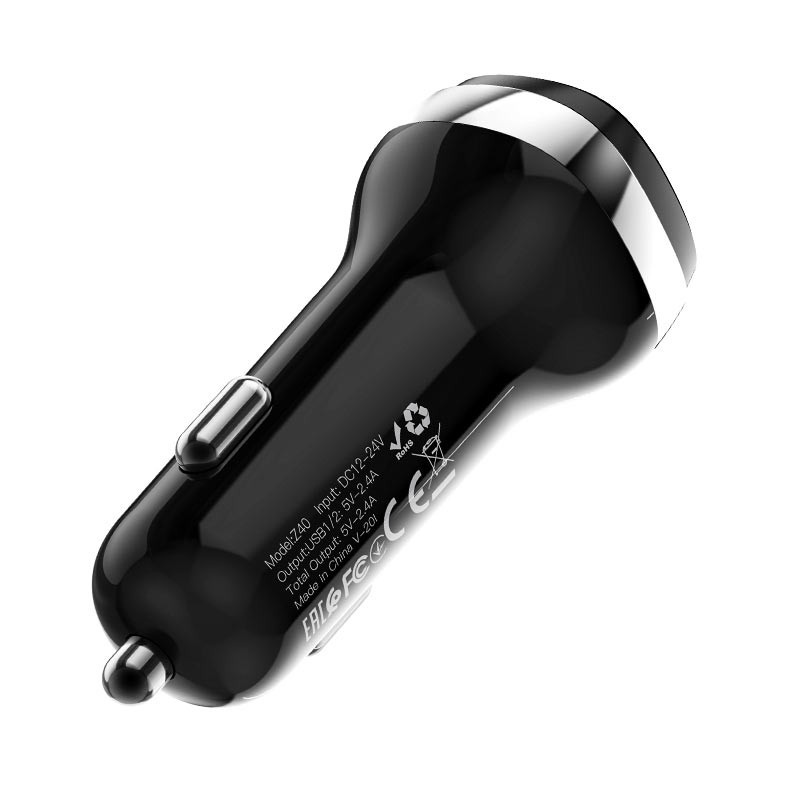 Tẩu sạc xe hơi Hoco Z40 sạc nhanh đầu ra 2 cổng USB 2.4A